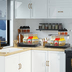 Under Sink Organizer Cabinet L-Shaped Slide Out 2 Tier Rack