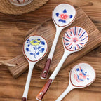Ceramic Dessert Spoon Long Handle