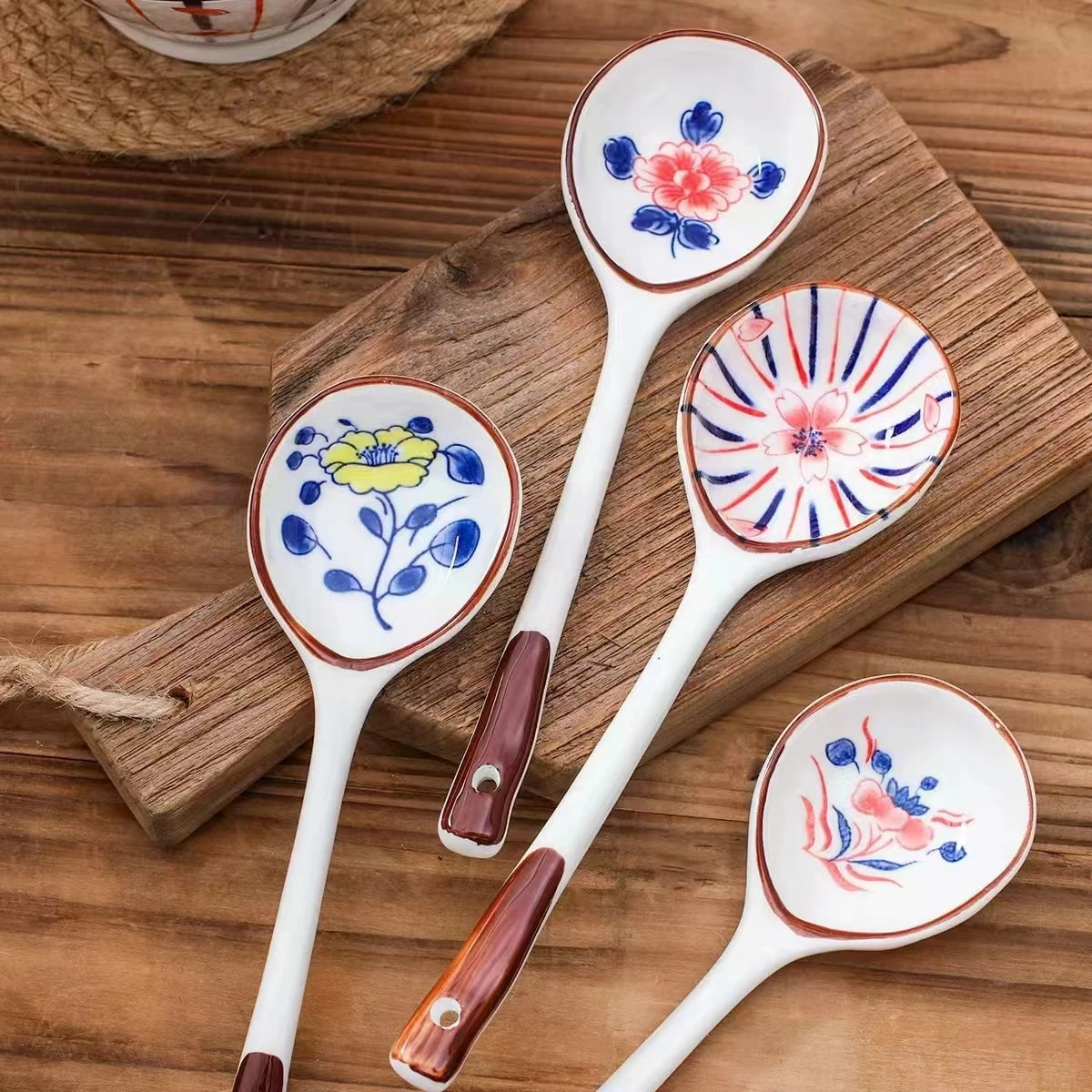 Ceramic Dessert Spoon Long Handle