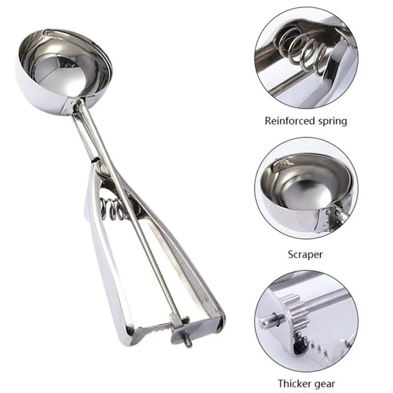 Stainless Steel Ice Cream Scoop with Trigger Release