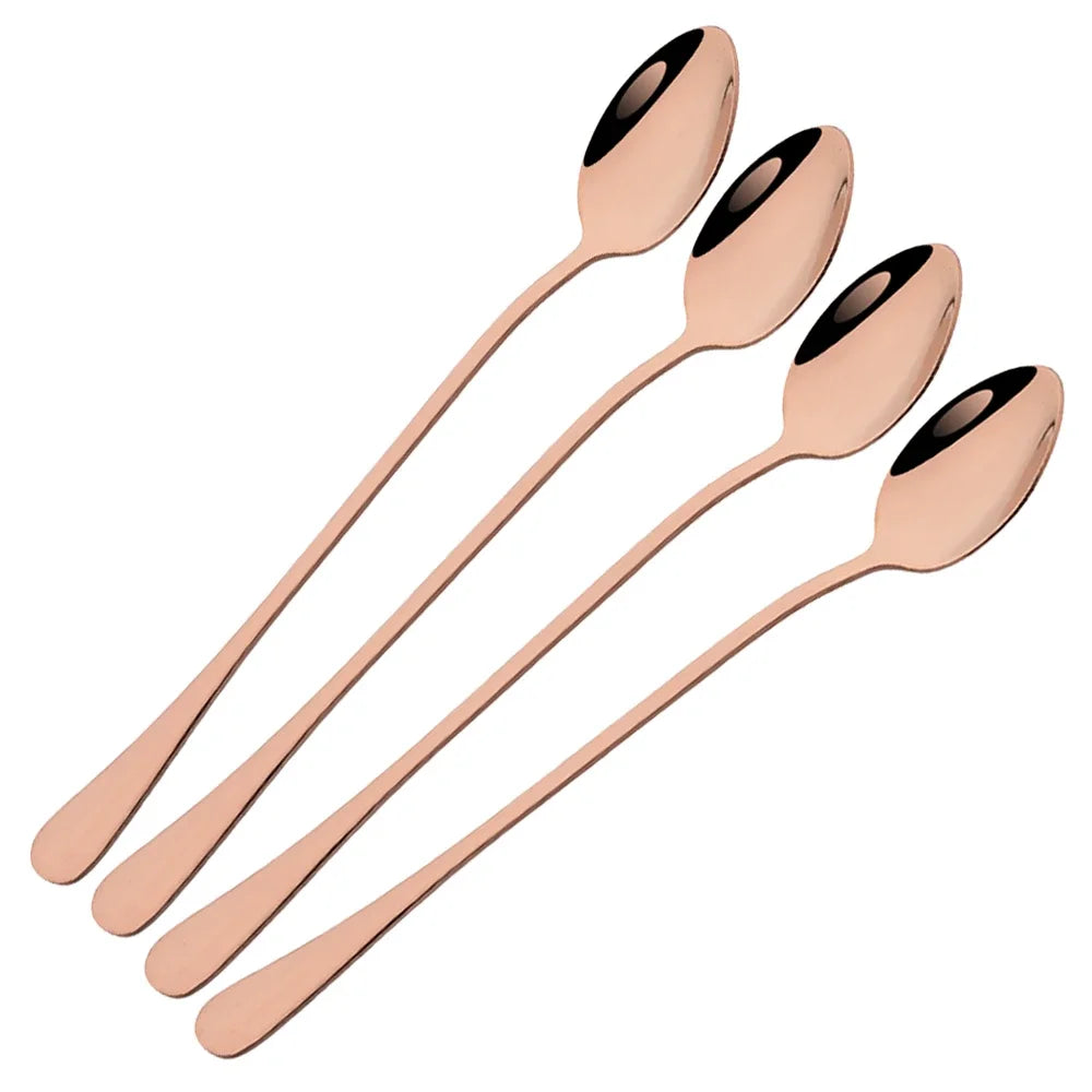 Stainless Steel Long Handle Dessert Spoon Set