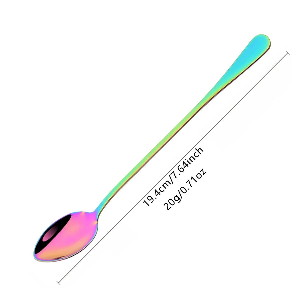 Stainless Steel Long Handle Dessert Spoon Set