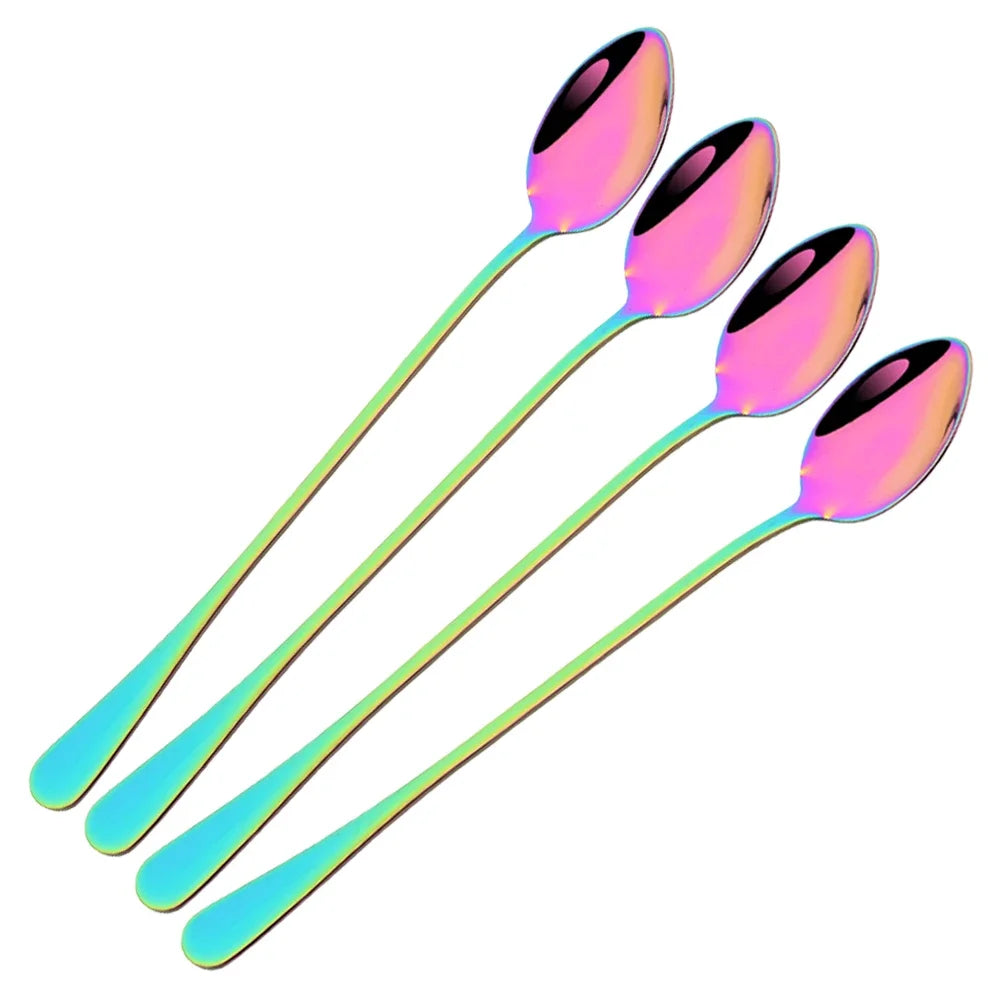 Stainless Steel Long Handle Dessert Spoon Set