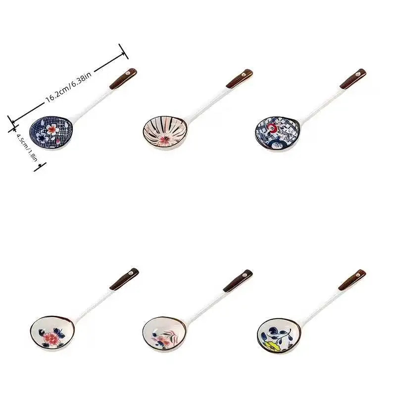Ceramic Dessert Spoon Long Handle