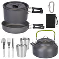 compact aluminum camping cookware set 