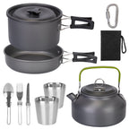 compact aluminum camping cookware set 
