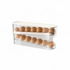 egg organizer storage box 2-tier white