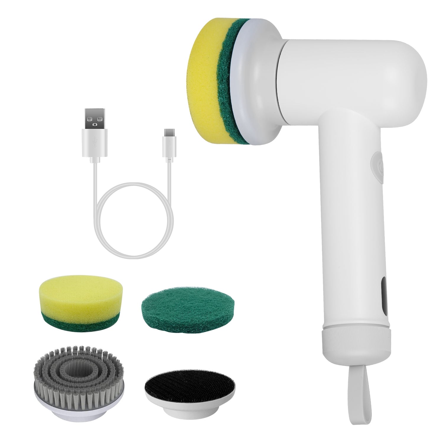 electric pin scrubber cleaning brush white
