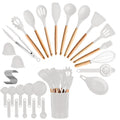  kitchen utensil set with holder white