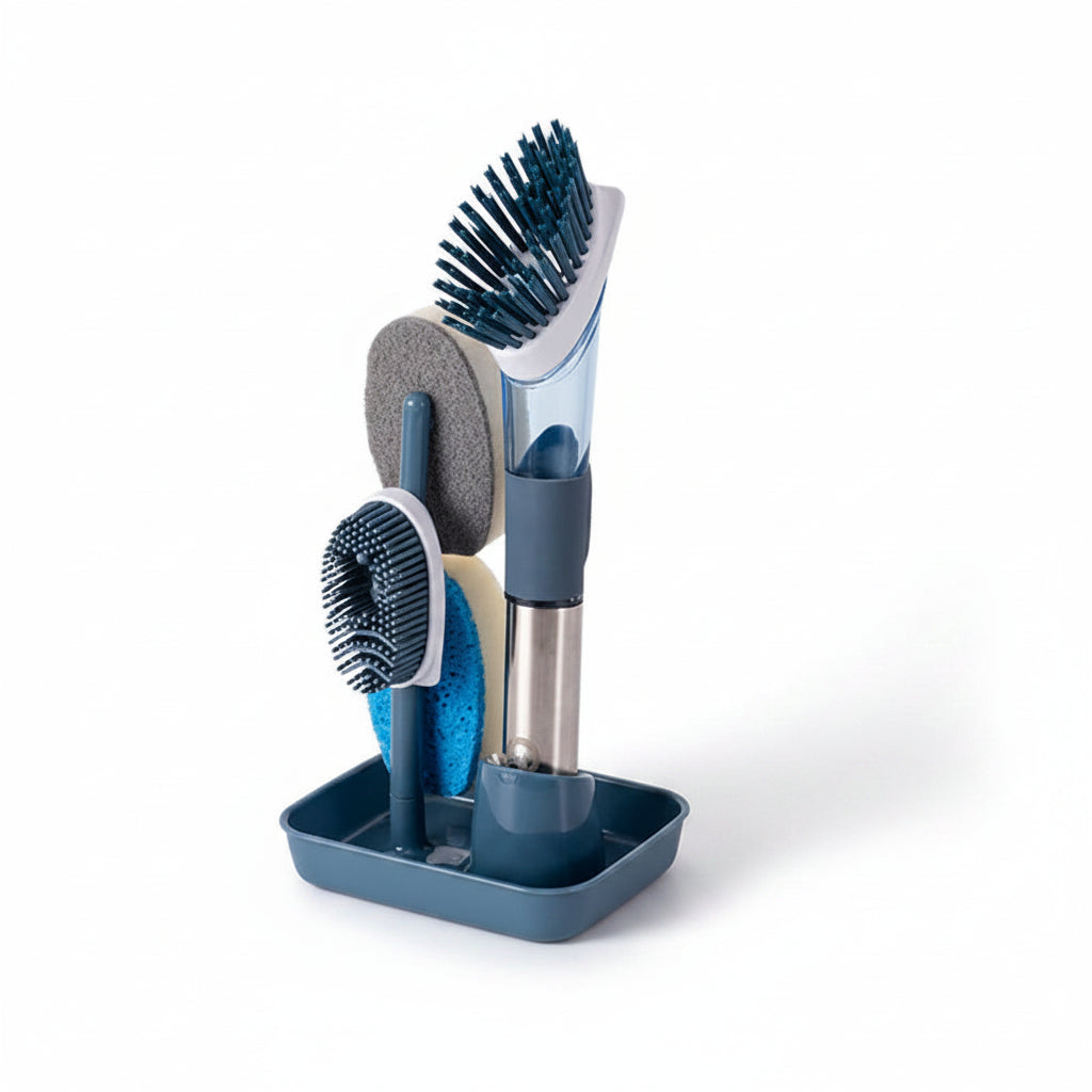 stainless steel scrubber brush with soap blue